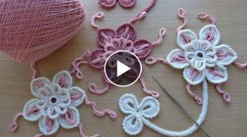  - Flower for Irish lace - How to crochet flower
