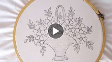 Easy and beautiful hand embroidery, Hand embroidery beautiful basket pattern with easy stitches