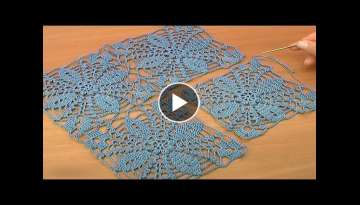 How to Crochet Big Square Motif Tutorial 20 Part 1 of 2