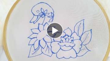 New Easy and Beautiful hand embroidery design- Simple and easy stitches-Duck design