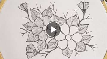 Very beautiful hand embroidery flower design stitches_elegant flower embroidery_हाथ कढ...