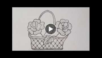 Hand embroidery easy and beautiful basket pattern, Fabolous hand embroidery, Easy flower basket