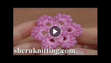 Crochet 6-Petal BEADED Flower #crochetwithbeads
