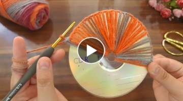 Super Simple and Useful idea Look what i did with the OLD CD I found in the attic- CROCHET RECYCL...