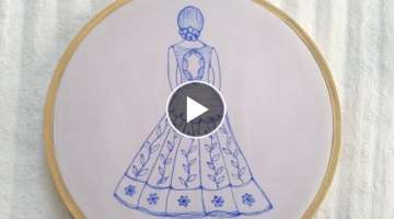 Very beautiful Hand embroidery Doll design - Beautiful doll embroidery design- easy stitches by h...