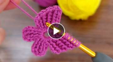 Super Easy Tunisian Crochet BUTTEERFLY