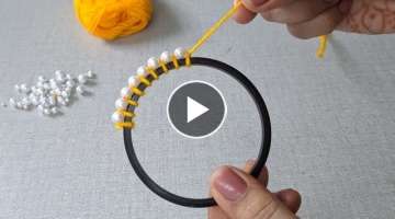 Amazing Hand Embroidery flower design trick. Very Easy Hand Embroidery Latkan flower design idea