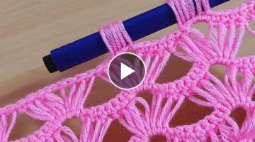 Wow!! super easy fast knit crochet with pencil / kalem ile aşırı kolay hızlı örülen tığ...