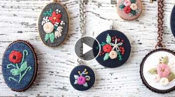 Embroidery Necklaces - How to put embroidery in a necklace