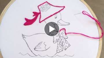 New Easy and Beautiful hand embroidery 2019- Simple and easy stitches-Duck design