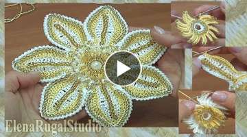 How to Crochet 3D Flower with Beads
