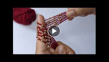 Amazing & Very Easy Hand Embroidery flower design trick with fingers.Super wooden flower design i...