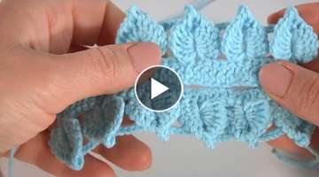 Amazing Crochet LEAF Trim/Easiest and Quick Crochet Border/How to Crochet Edging