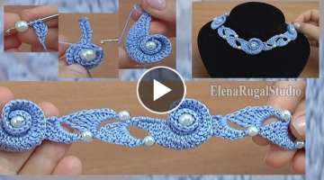 HOW to MAKE a Crochet Spiral CORD NECKLACE/ CROCHET WITH BEADS/ CROCHET JEWELRY