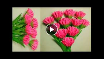 Easy Paper Flower Craft | DIY Paper Flower Making Ideas | Home Decor | Handmade Flowers