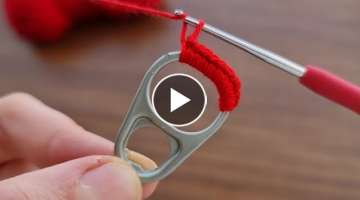 Super Crochet Knitting using Soda Can with opening ring 