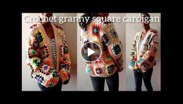 Granny square cardigan | Crochet cardigan tutorial
