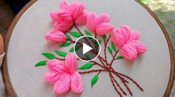Woolen design with new trick|hand embroidery|hand craft