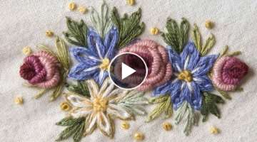 Latest & stylish Hand Embroidery tutorial | Hand Embroidery : Rose Flower Design Stitches
