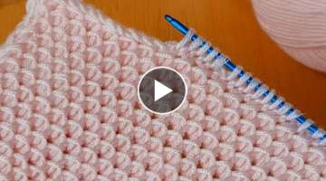 Super esay tunisan knitting Crochet beybi blanket Tunus işi Örgü modeli