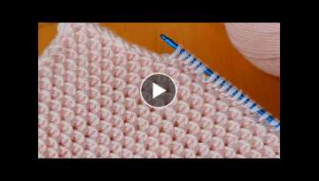 Super esay tunisan knitting Crochet beybi blanket Tunus işi Örgü modeli