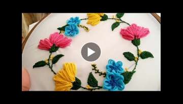 Fancy kadhai design, hand embroidery, hand craft, fancy flower design