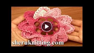 Crochet 3D Puff Stitch Center Flower