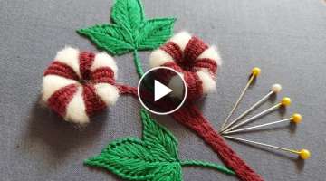3D Cotton plant hand embroidery design|latest hand embroidery