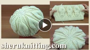 Crochet Leaf Stitch Hat/ CROCHET LEAF STITCH PATTERN