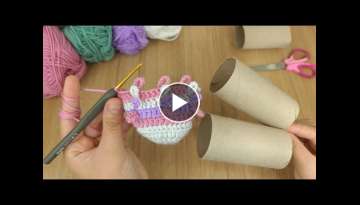 VERY BEAUTIFUL IDEA!Look what I did with the TOILET PAPER ROLL I found in the trash !CROCHET DIY