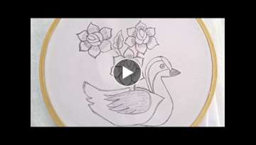 Very easy and beautiful hand embroidery duck design - 3d hand embroidery tutorial- easy stitches