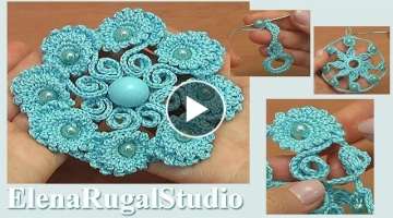 Beautiful Crochet Flower with Beads
