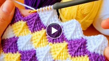 Super Easy Knitting krochet Tunisian beybi blanket
