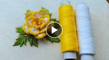 Hand embroidery with sewing thread |latest embroidery designs