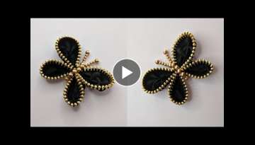 Very Easy Hand Embroidery Butterfly design trick.Amazing Hand Embroidery Butterfly design idea:Ku...