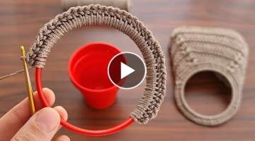 SUPER EASY dıy Tutorial How to make a Crochet bag with cups Step by Step