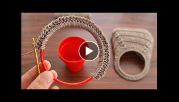 SUPER EASY dıy Tutorial How to make a Crochet bag with cups Step by Step