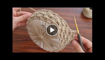  Jute rope,CD,needle crochet Very easy crochet basket making using jute yarn.