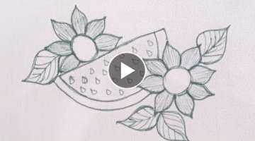 Very easy and cute hand embroidery design tutorial- Beautiful Watermelon