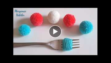  EASY POMPOM TRICK WITH FORK, SEWING HACK 