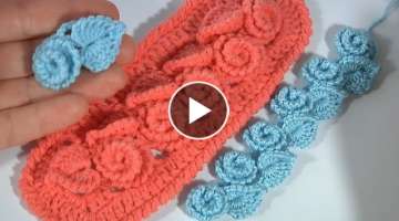 Unusual 3D CROCHET/Crochet LEAF and FLOWER/Pattern for Earring Bracelet Belt