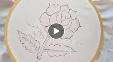 Hand embroidery:Beautiful Flower embroidery l हाथ कढ़ाई फूल डिजाइ...