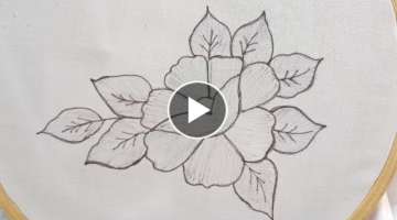 Beautiful hand embroidery rose flower tutorial , Rose flower embroidery design using basic stitc...