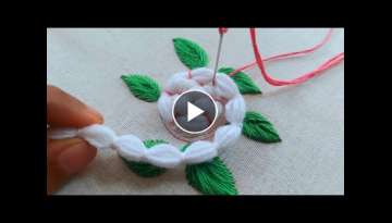 Most beautiful woolen flower design|latest hand embroidery|kadhai design