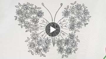Floral Butterfly Embroidery Tutorial l Hand Embroidery Beautiful Butterfly Design Stitches
