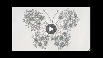 Floral Butterfly Embroidery Tutorial l Hand Embroidery Beautiful Butterfly Design Stitches