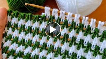 Super esay tunisan knitting Crochet beybi blanket Yapımı Çok kolay Tunus işi örgü modeli
