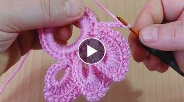 A great crochet stitch that will add sparkle to your hair / tığ işi kolay toka yapımı