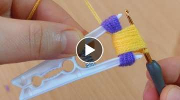 wow!!!! crochet with gripper super idea / vov !! süper bir fikir mandal ile tığ işi