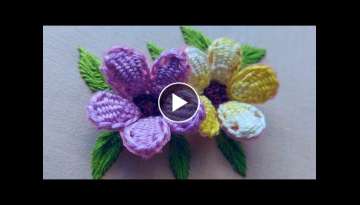 3D flower design with new trick|superrrrrrr easy hand embroidery
